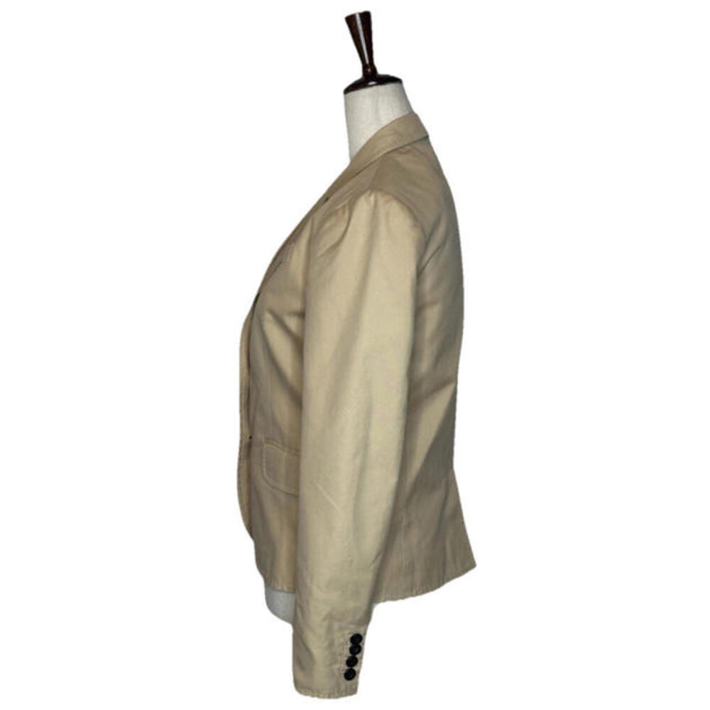 J Crew Schoolboy Blazer Jacket Cotton Silk Capsule Wardrobe Khaki Beige - Picture 2 of 8